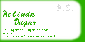 melinda dugar business card
